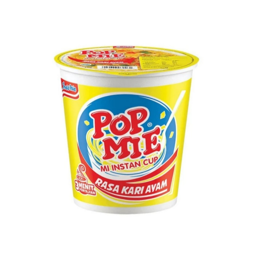 

Pop mie mi instan kari ayam cup 75 g / pcs