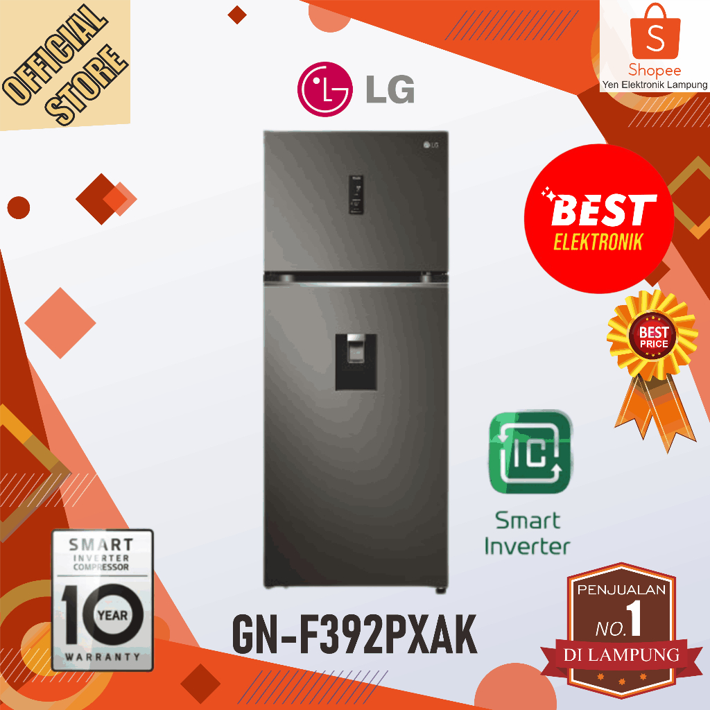 Kulkas LG GN F392PXAK Kulkas 2 Pintu 423L Smart Inverter ThinQ