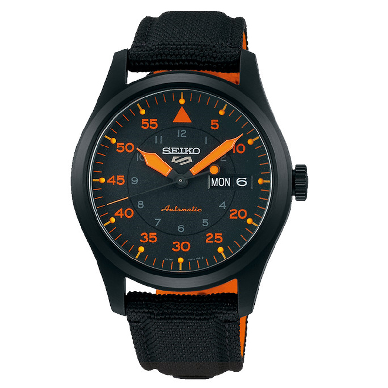 Seiko SRPH33K1 SRPH33 Automatic Black Orange Canvas