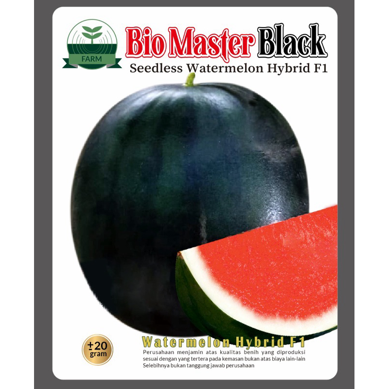 BENIH SEMANGKA HIBRIDA F1 BIO MASTER BLACK 100% ASLI