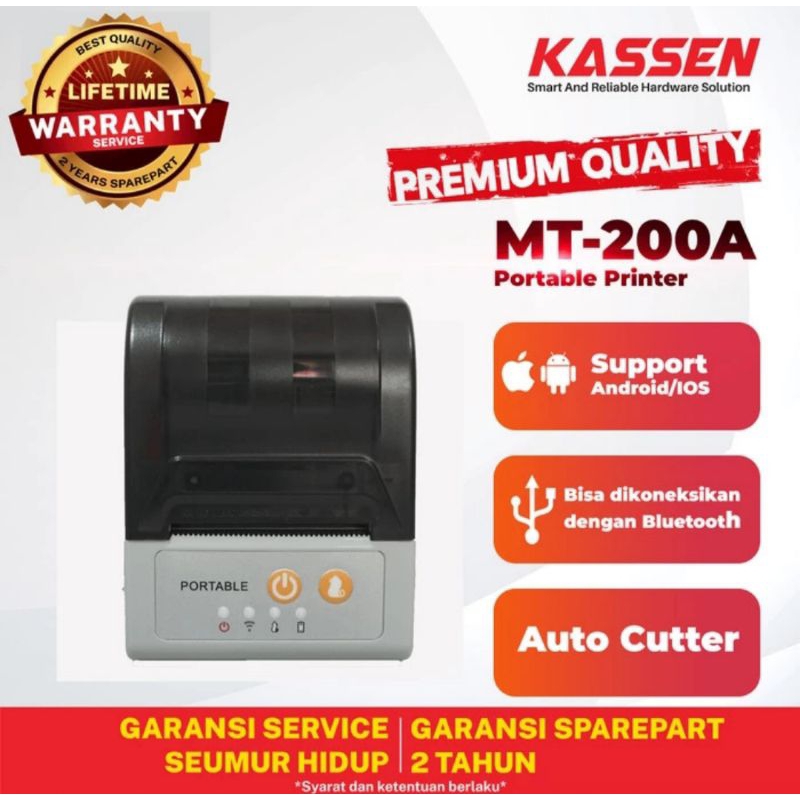 Printer Kassen MT-200A Mobile Printer Autocutter