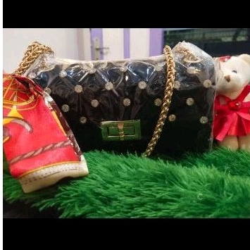 Tas Jelly Matte Chevron Maxi Anyam Diamond