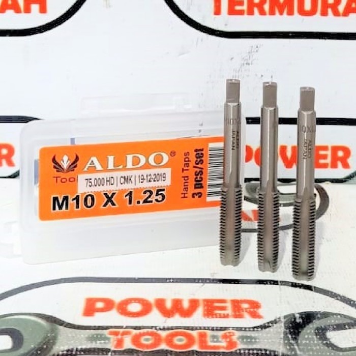 

Hand Tap Metric Aldo M10x1,25 HandTap Mata Bor Drat Baut Ulir Set