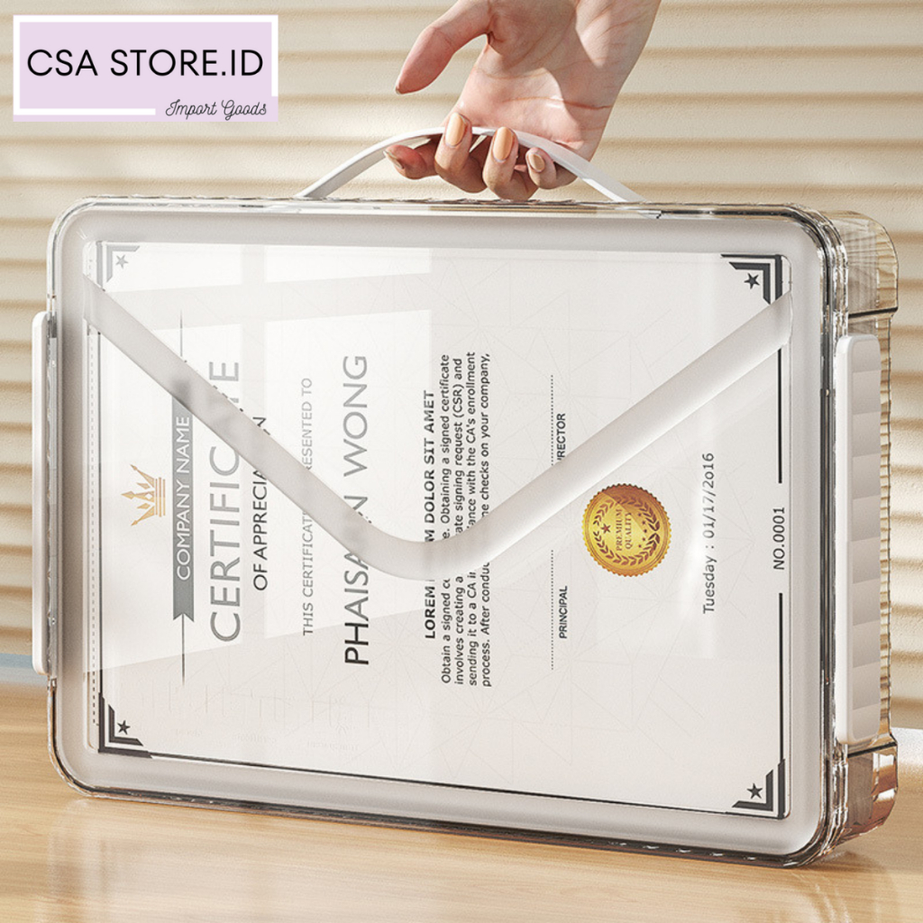 

Kotak Penyimpanan Kertas dan Map File Organizer Transparan Storage Box Clear F4