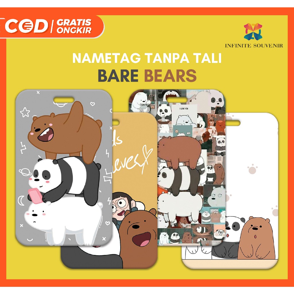 

(N009) Nametag BARE BEARS Tanpa Tali / Card Holder Character Panda Beruang Lucu / ID Card Karakter / Tempat Kartu