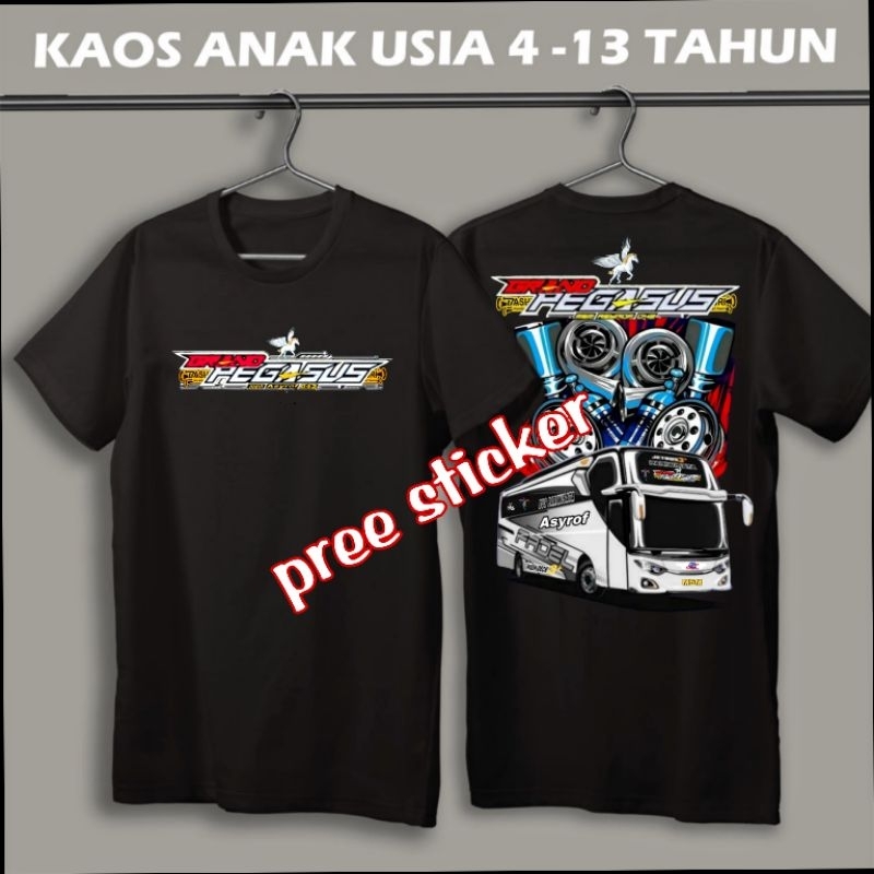 Baju bus TERBARU PEGASUS FREE STICKER | Baju anak bus mania gratis stiker | Kaos anak laki laki bis 