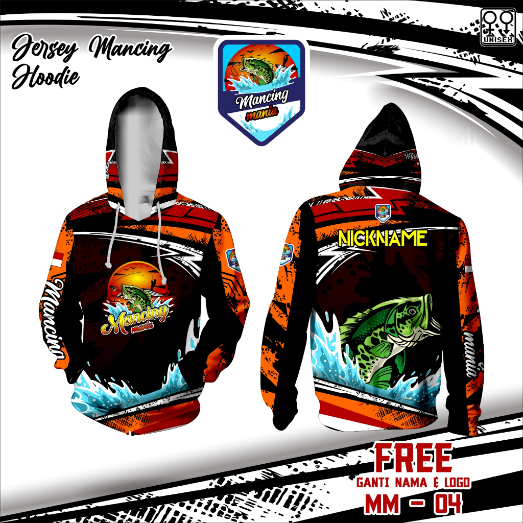 jersey mancing mania hoodie baju mancing free nama kaos angler baju mancing