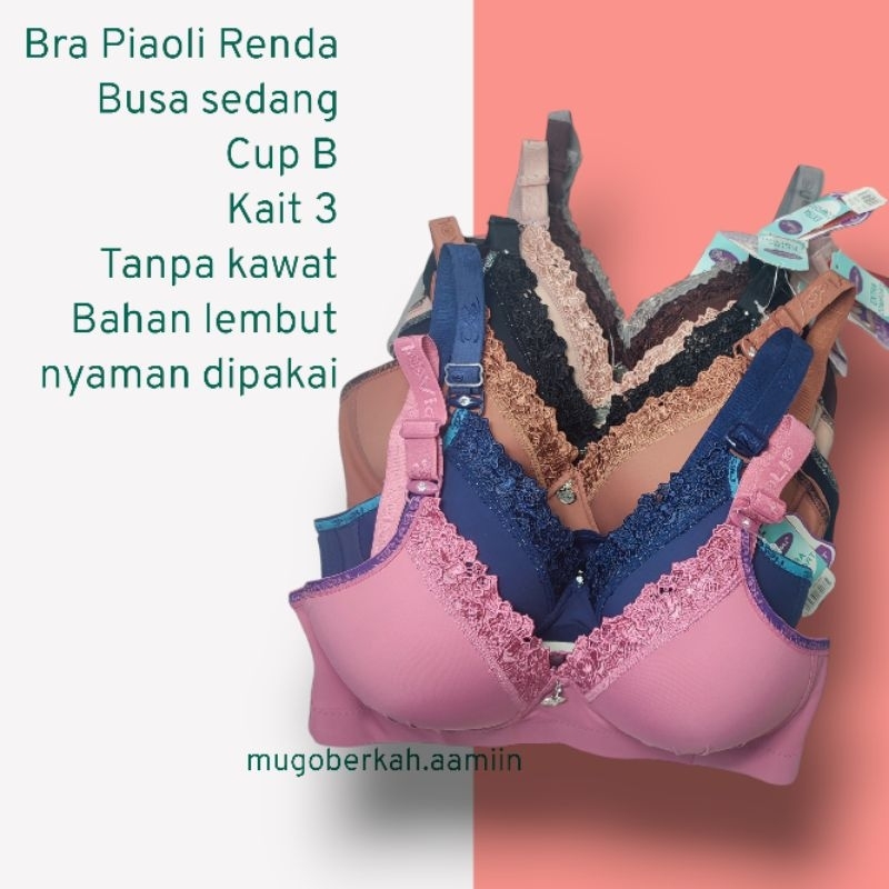 yuh BH PIAOLI PL66 - BH PIAOLI PL56 - BH RENDA BRUKAT BUNGA - BH BUSA TANPA KAWAT - BH FASHION
