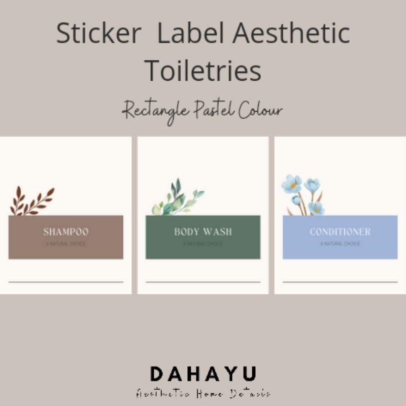 

Sticker Label Botol Sabun Cair Waterproof Aesthetic Luxury Rectangle Pastel Colour Stiker Shampoo Body Wash