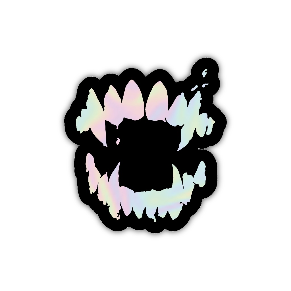 

sticker gigi taring, stiker hologram satuan- Z050