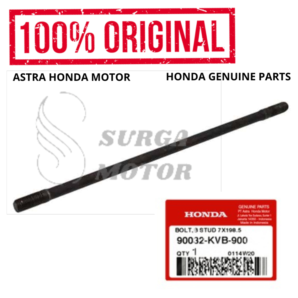 Baut Bolt B Stud 7x198.5 BeAT FI Spacy Scoopy eSP K16 Vario 110 Karburator eSP Original Honda AHM 90