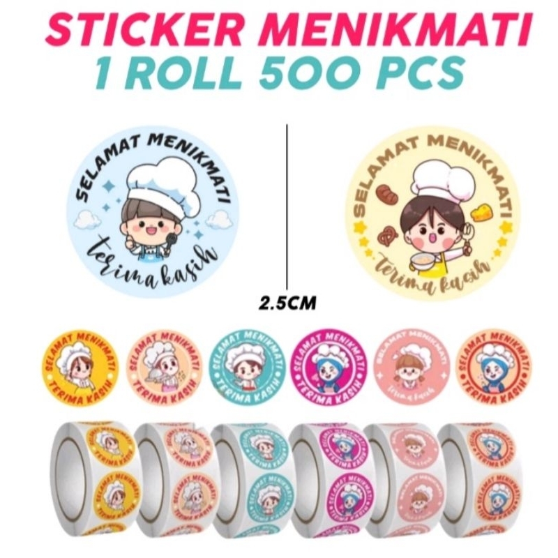 

isi 500 pcs sticker label stiker SELAMAT MENIKMATI