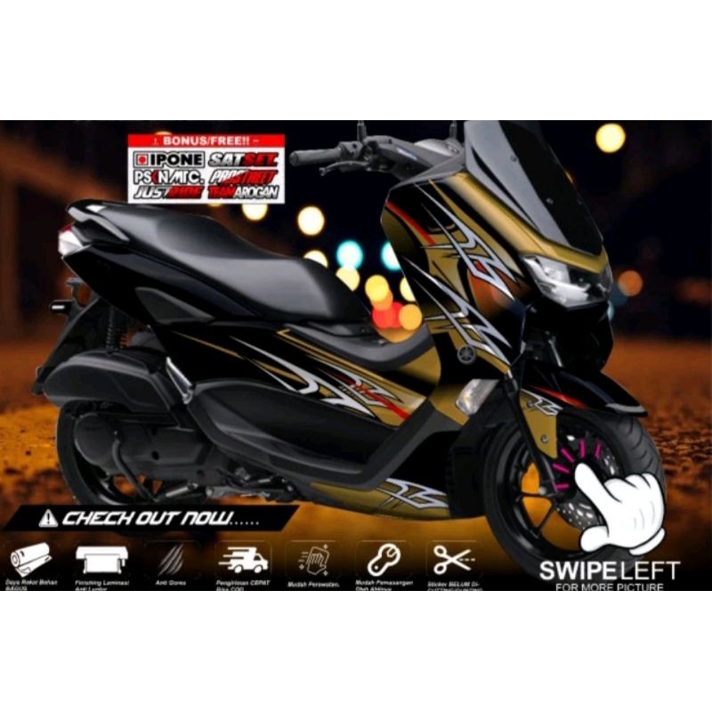 stiker decal all new nmax full body motif api warna gold