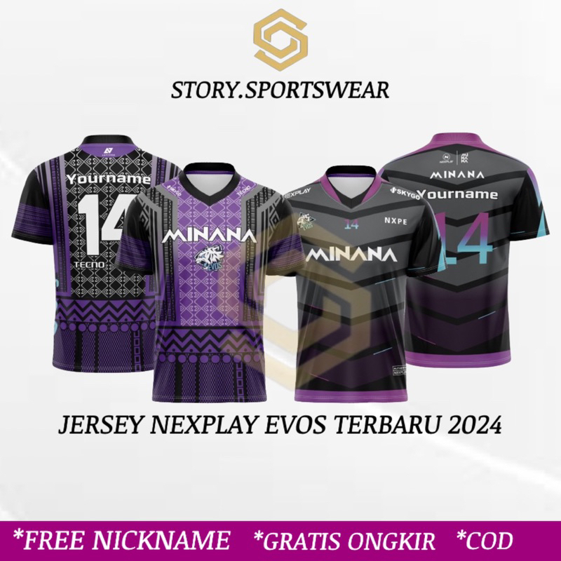 Jersey Nexplay Evos Terbaru 2024 Free Nicname & No Punggung Full Printing