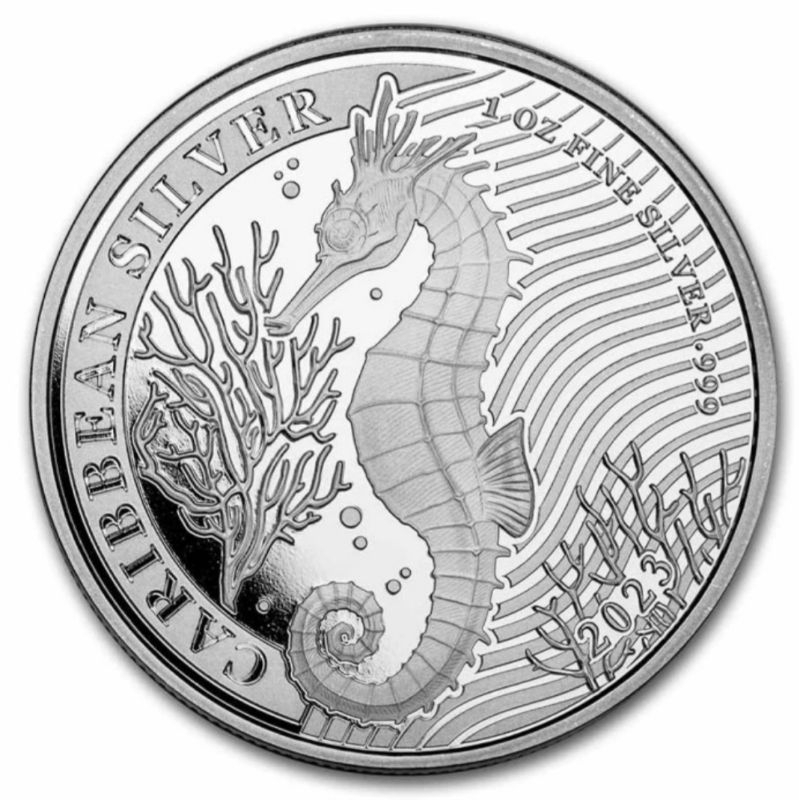 Perak Silver Coin Barbados Sea Horse 2023 1 oz