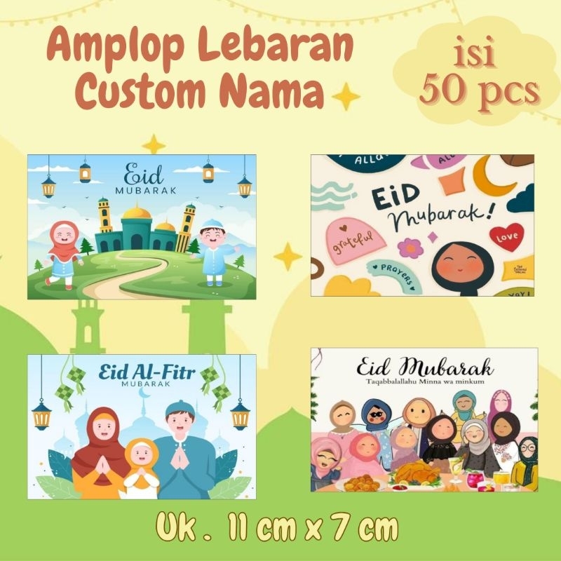 

Amplop Lebaran isi 50pcs 11cm x 7cm FREE Custom Nama