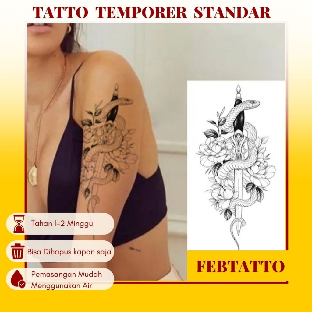Tato Temporer Ukuran 21cmx11cm Tato Lengan Tato Dada Tato tangan Tato Kaki Tato Punggung Tato Jari  