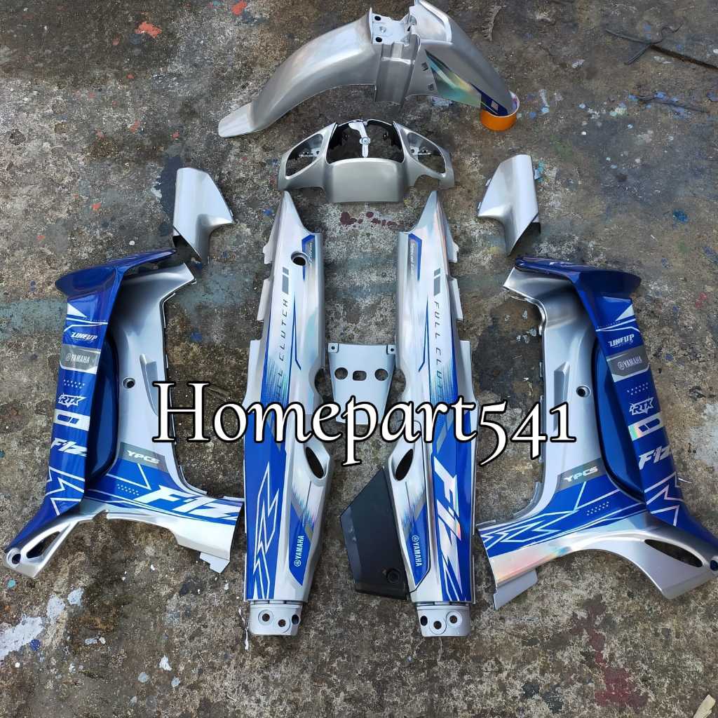 FULL SET COVER BODY HALUS YAMAHA FIZ R FIZR BIRU SILVER CUSTOM HOLOGRAM