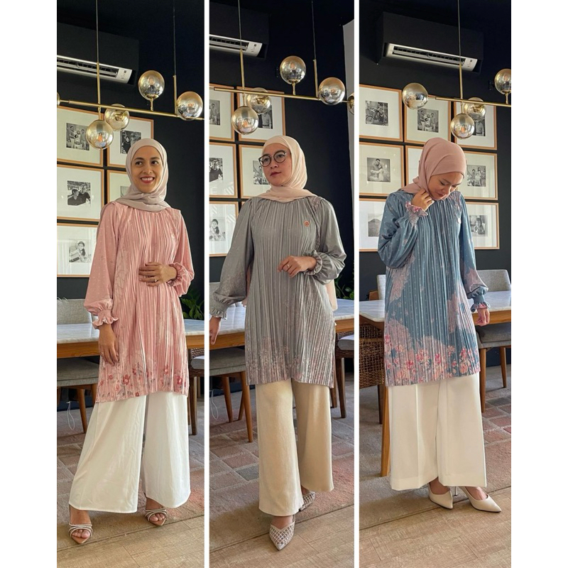 Tunik plisket motif