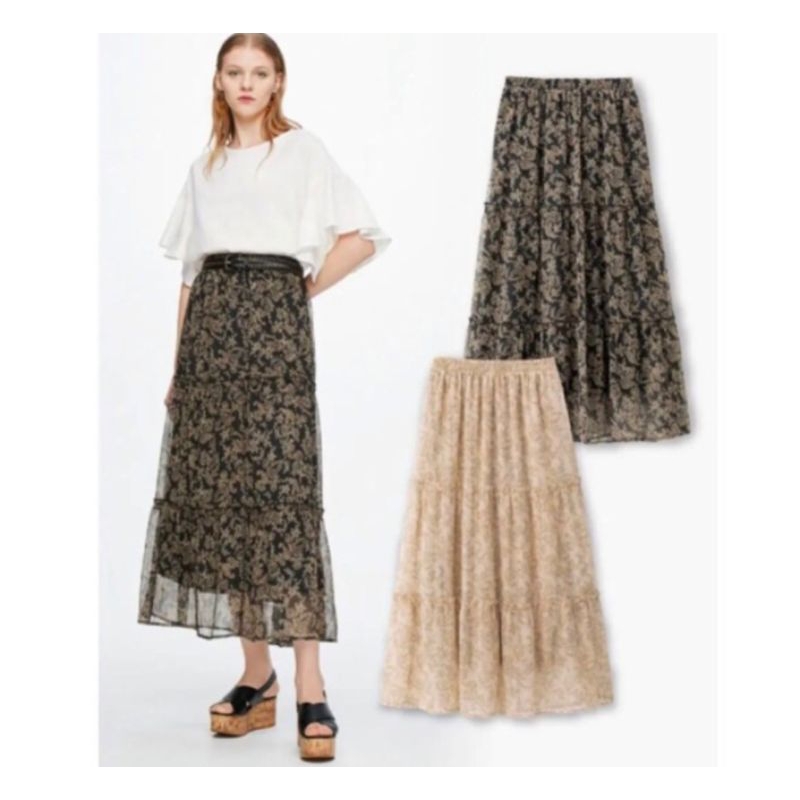 GU FLORAL UMPAK SKIRT