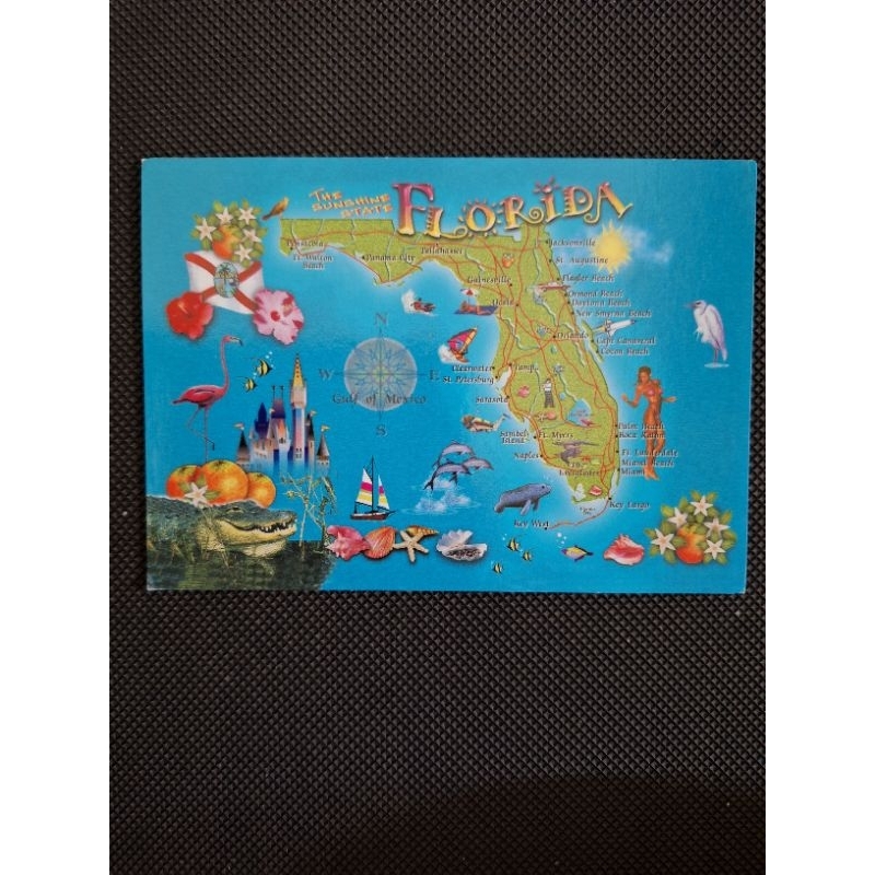 

kartu pos peta florida/florida map postcard