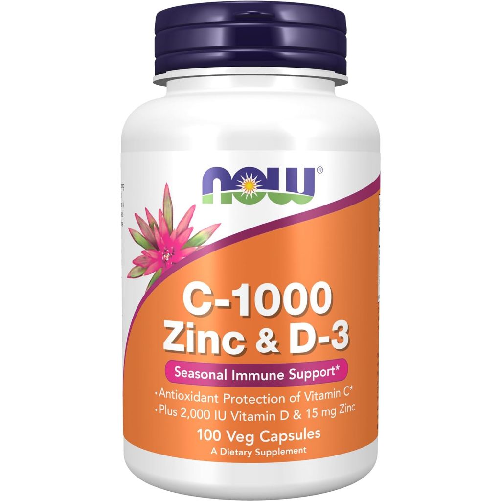 NOW Foods vitamin C 1000 C1000 Zinc & D3 100 Veg Capsules