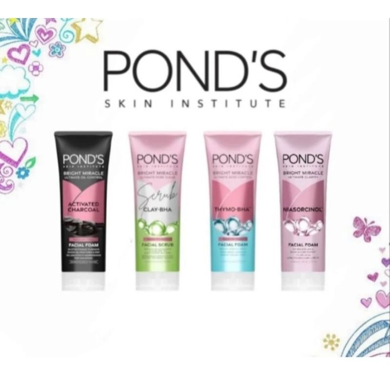 Ponds Bright Miracle Facial Foam Pink 50gr - Sabun Pembersih Wajah