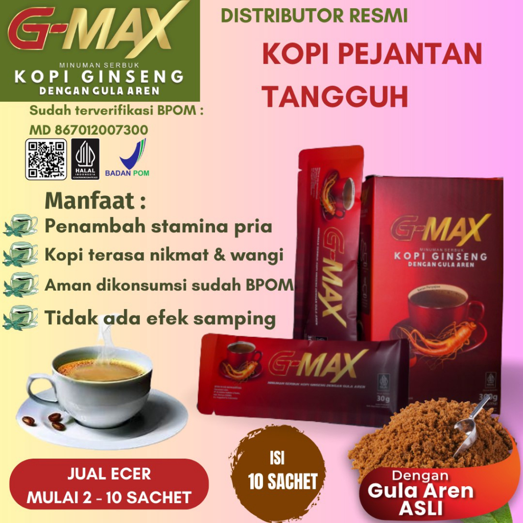 

Kopi Stamina Pria Wanita Terbaik - G - MAX Original BPOM Kopi Gingseng Gatot Kaca Rube Moncer