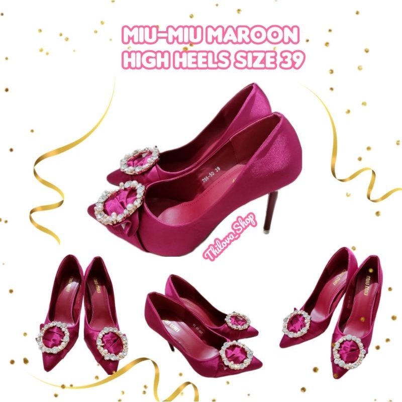 Miu miu Heels Maroon ORI Sz 39