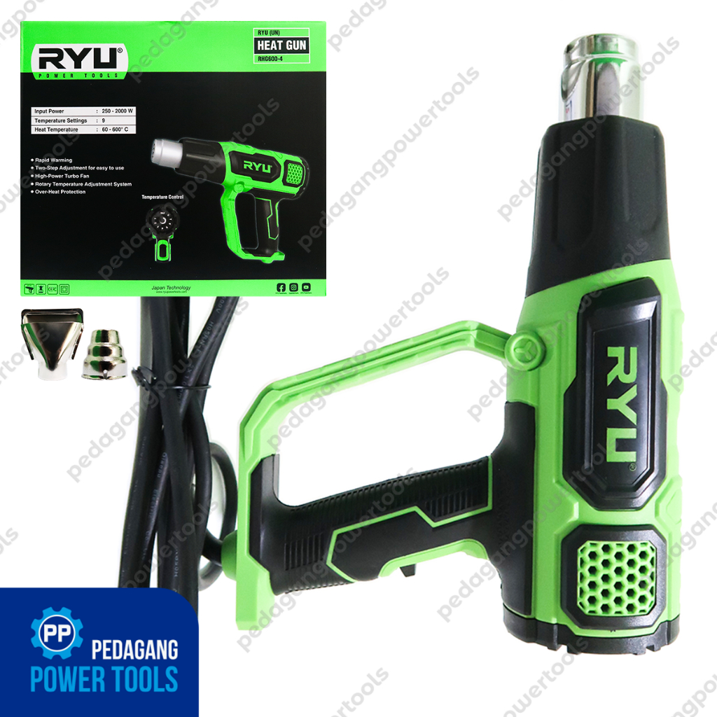 RYU RHG600-4 Heat Gun Mesin Hot Air Gun Blower Angin Pemanas Sticker
