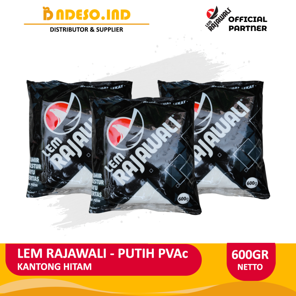 

Lem Putih PVAc Rajawali Kantong Hitam | Biru - 600Gr