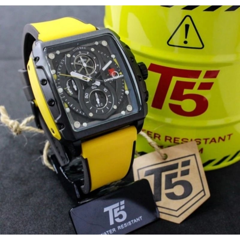 JAM TANGAN PRIA ORIGINAL T5 3920 ORIGINAL WARNA HITAM KUNING