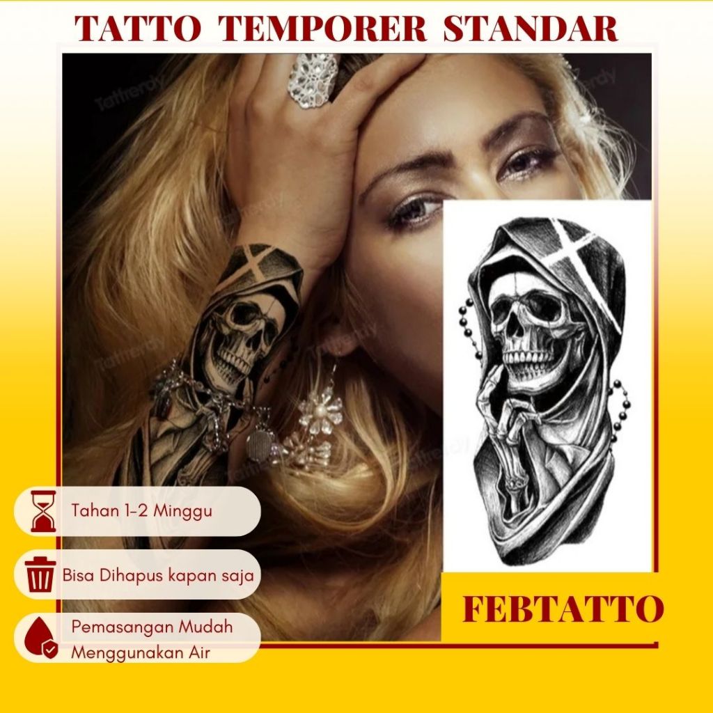 Tato Temporer Ukuran 21cmx11cm Tato Lengan Tato Dada Tato tangan Tato Kaki Tato Punggung Tato Jari  