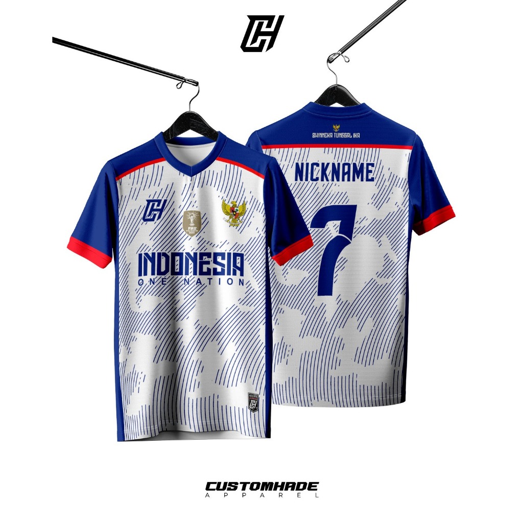 Baju Jersey Setelan Olahraga Futsal Volly Custom Desain Motif Indonesia