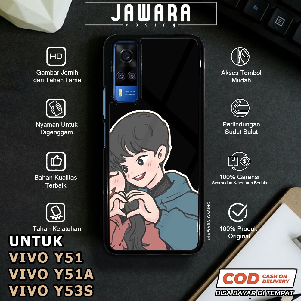 Case Vivo Y51 Y51A Y53S Casing Vivo Y51 Y51A Y53S [COUPLE] Premium Glossy Case Hp Vivo Jawara Casing