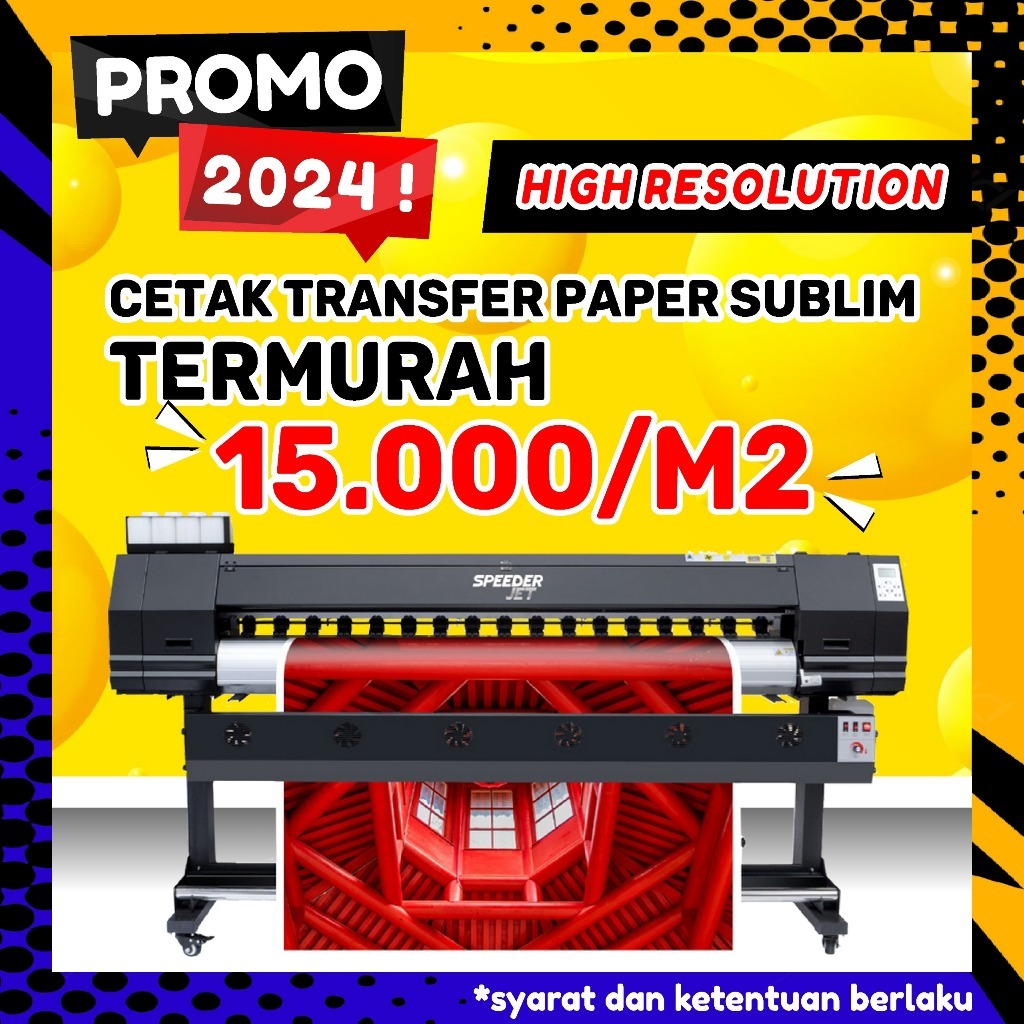 

Cetan Transfer Paper Sublim Meteran Costum Full Printing/Kertas Sablon Sublim Meteran Murah