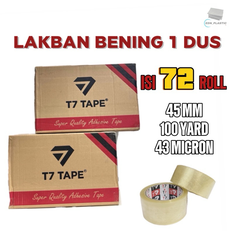 Lakban Bening 1 Dus isi 72 Pcs Premium Lakban Kuat Berkualitas Perekat