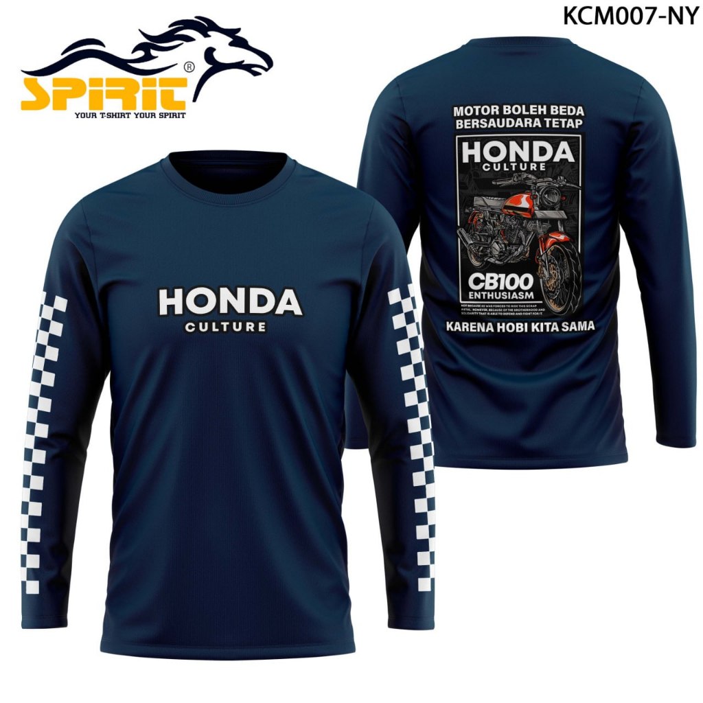 Kaos Motor Custom Kaos Honda CB kaos Motor CB/GL Baju Kaos Motor Custom Lengan Panjang Katun 24s