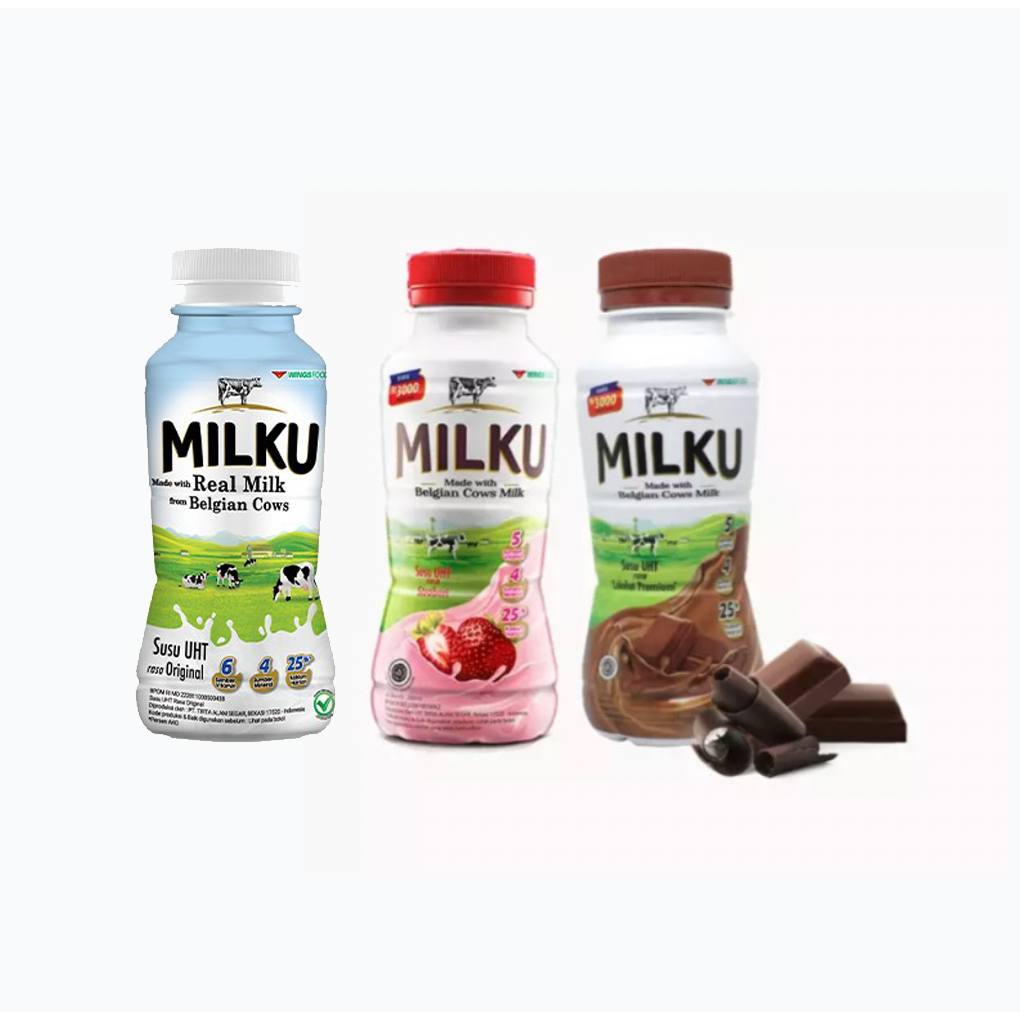 

Susu Milku UHT Botol 200ml - Coklat / Strawberry / Original