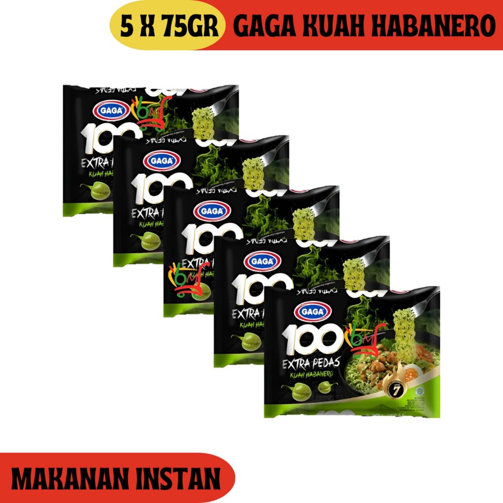 

5PCS Gaga Habanero Mie Instan Kuah Pedas Maksimal