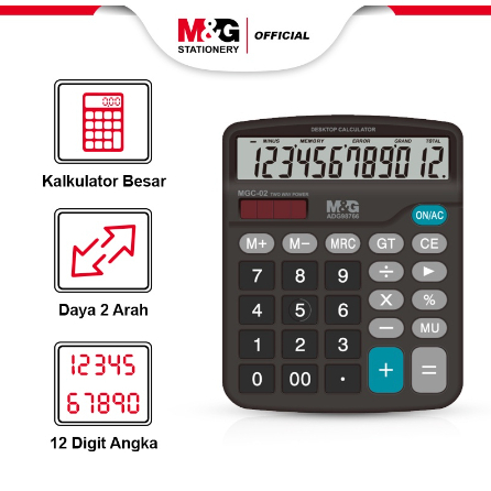 

M&G Kalkulator 12 Digit Best Selling 12 Digits Desktop Calculator, Two Way Power MGC-02