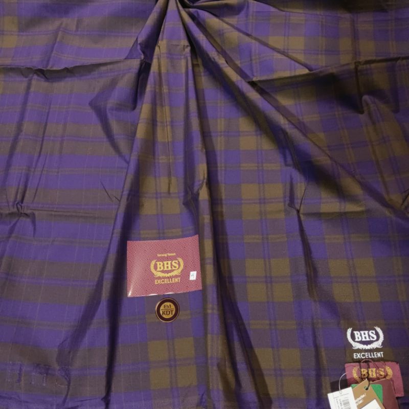 SARUNG BHS EXCELLENT GOLD E51 KDT 4 KOMBINASI DUA TEROPONG MOTIF KOTAK MADURA JADUL OMB OLIVE MUDA K