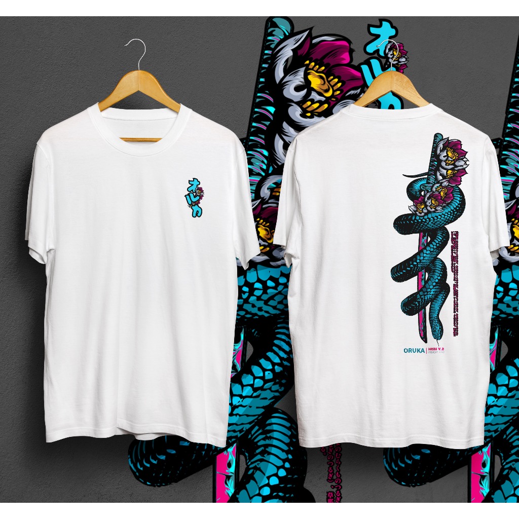 Baju Kaos Tshirt Jepang Distro Pria Wanita Keren Lengan Pendek Kusanagi Terbaru Motif Sablon Dragon 