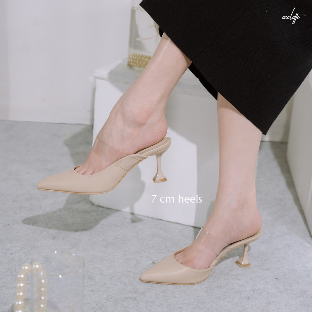 ECCLETTE - BLAIR HEELS 7cm | Transparan Hak Pesta Sepatu Wanita Graduation Wedding Wisuda Silver