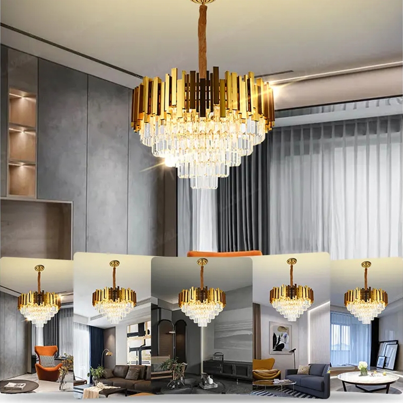 Lampu Gantung Kristal / Lampu Gantung Emas Hitam Emas / Lampu Gantung Berornamen