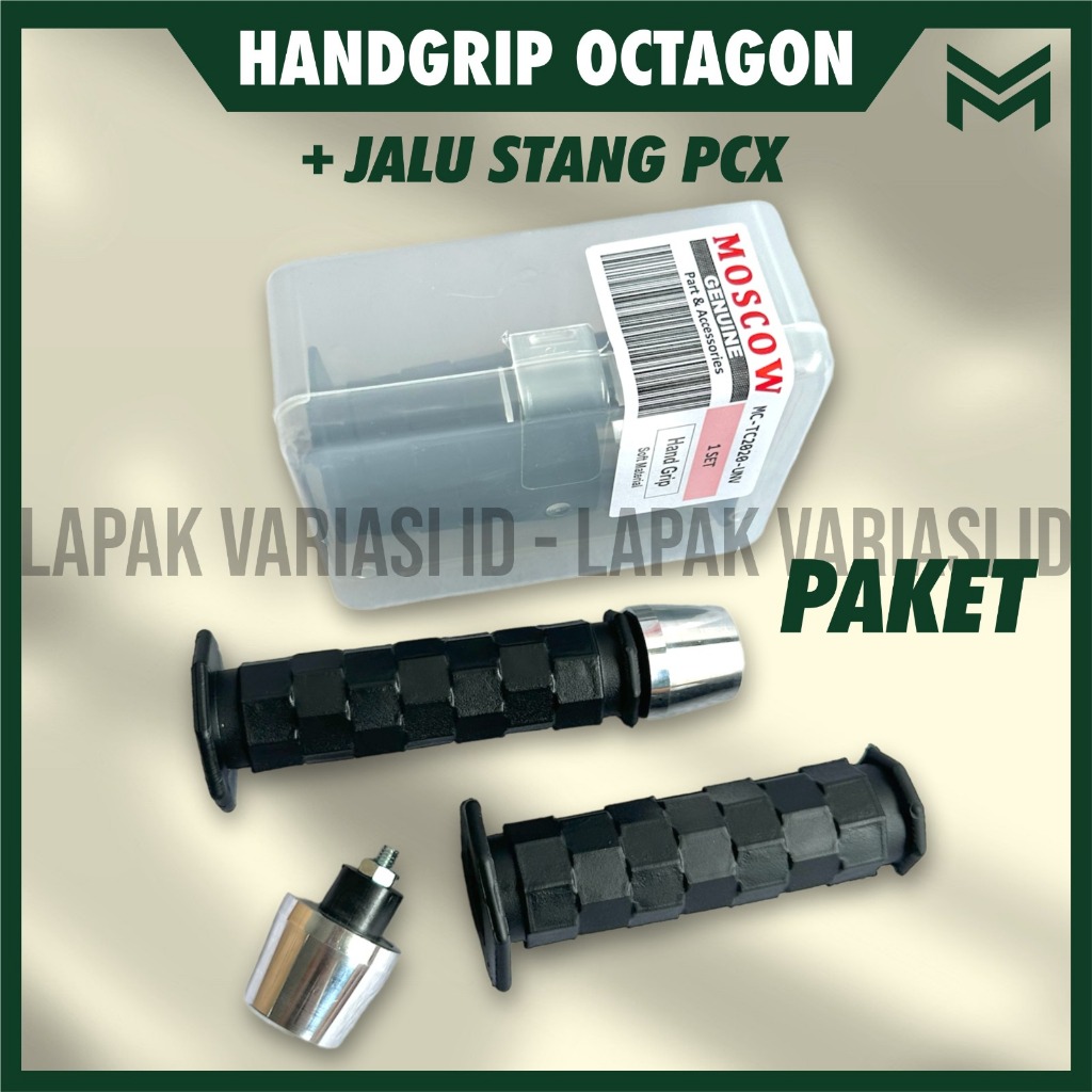 PAKET HANGRIP model OCTAGON + JALU STANG pcx SET kiri kanan plug and play ( PNP ) UNIVERSAL semua mo