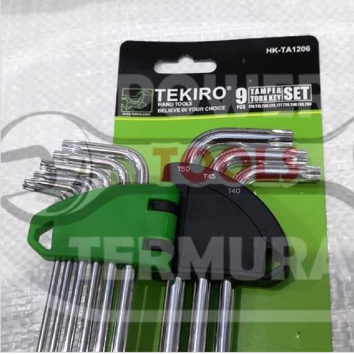 

KUNCI L BINTANG LUBANG SET 9 PCS TEKIRO TAMPER TORX KEY SET TEKIRO