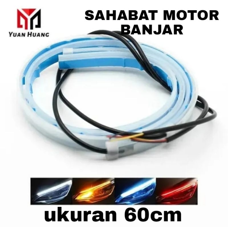 promo Lampu LED Alis DRL Running 60CM Lampu Alis Running Tempel Flexible 60 CM Universal Semua Mobil