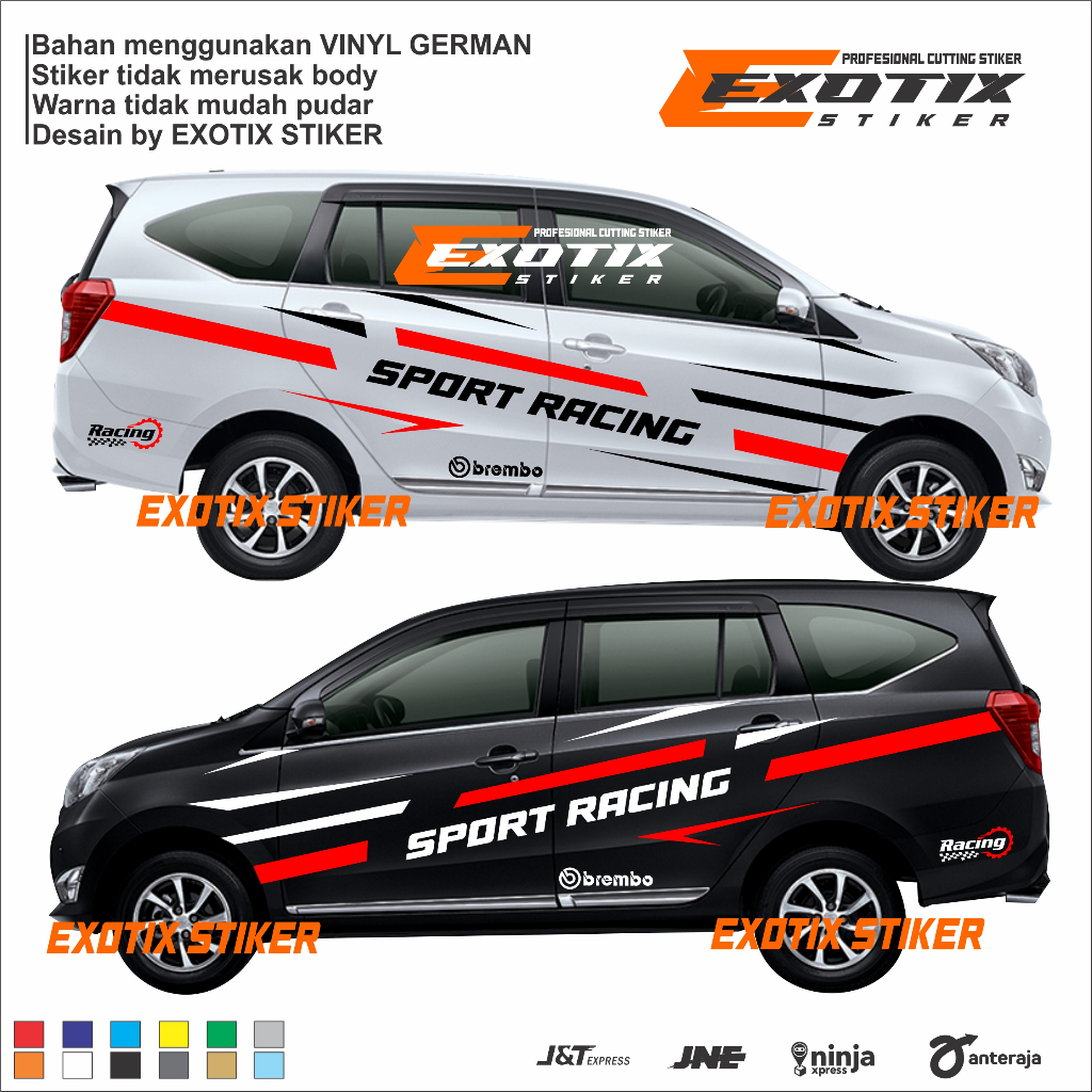 Stiker mobil sigra calya cutting stiker striping body mobil calya sigra