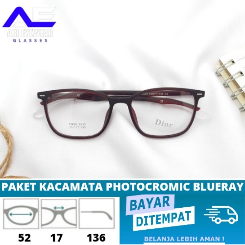 frame kacamata premium 8025 lensa antiradiasi blueray bluecromic